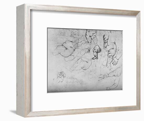 'Studies of a Child', c1490 (1945)-Leonardo Da Vinci-Framed Giclee Print