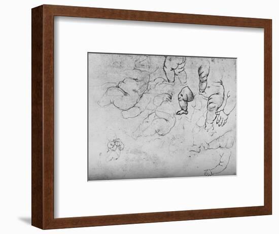 'Studies of a Child', c1490 (1945)-Leonardo Da Vinci-Framed Giclee Print