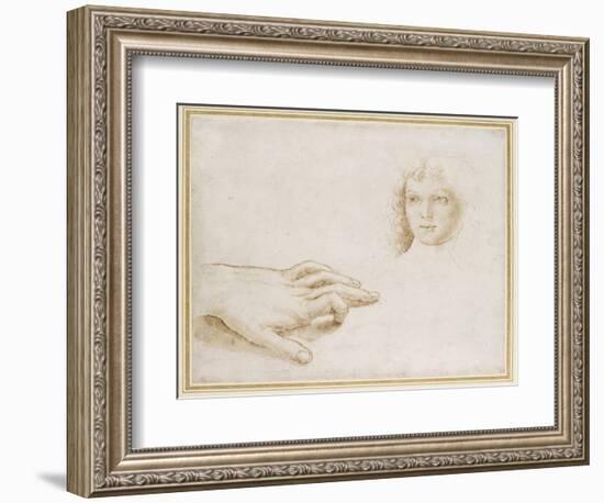 Studies of a Head and a Hand-Pietro Perugino-Framed Giclee Print