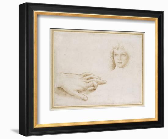 Studies of a Head and a Hand-Pietro Perugino-Framed Giclee Print