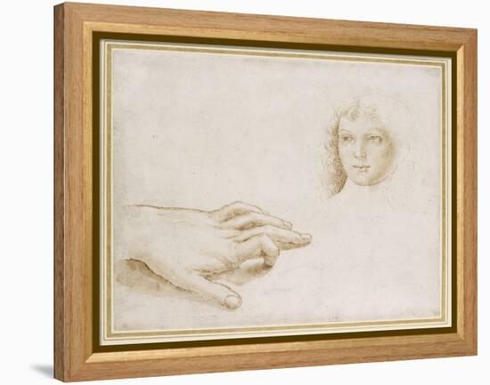 Studies of a Head and a Hand-Pietro Perugino-Framed Premier Image Canvas