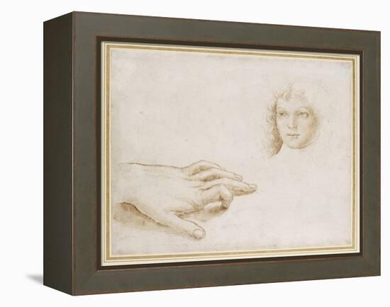 Studies of a Head and a Hand-Pietro Perugino-Framed Premier Image Canvas