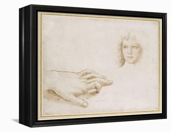 Studies of a Head and a Hand-Pietro Perugino-Framed Premier Image Canvas