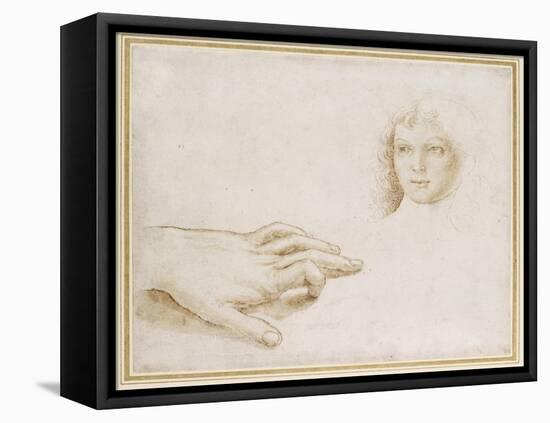 Studies of a Head and a Hand-Pietro Perugino-Framed Premier Image Canvas