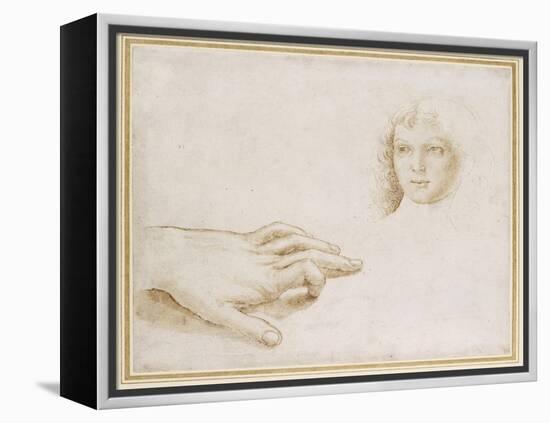 Studies of a Head and a Hand-Pietro Perugino-Framed Premier Image Canvas