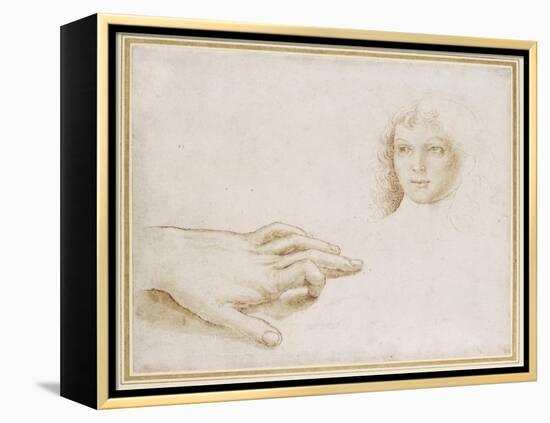 Studies of a Head and a Hand-Pietro Perugino-Framed Premier Image Canvas