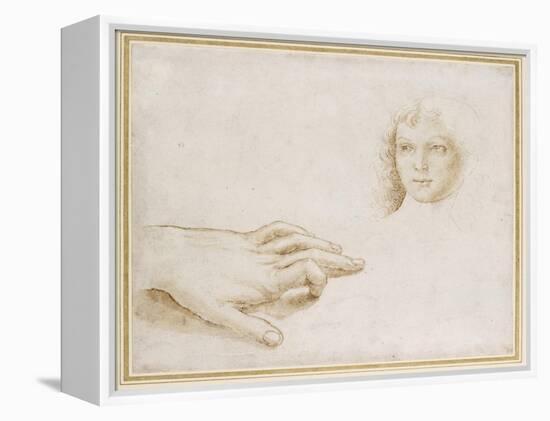 Studies of a Head and a Hand-Pietro Perugino-Framed Premier Image Canvas