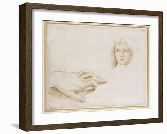 Studies of a Head and a Hand-Pietro Perugino-Framed Giclee Print