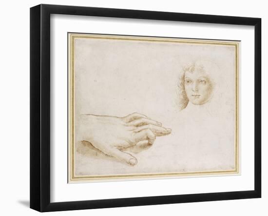 Studies of a Head and a Hand-Pietro Perugino-Framed Giclee Print