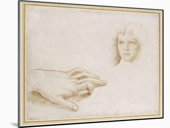 Studies of a Head and a Hand-Pietro Perugino-Mounted Giclee Print