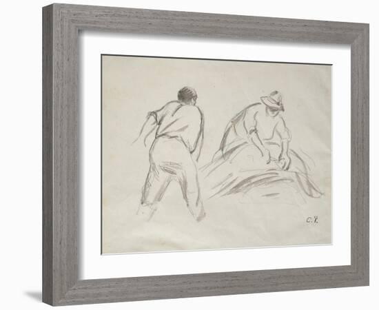 Studies of a Male and a Female Harvester-Camille Pissarro-Framed Giclee Print