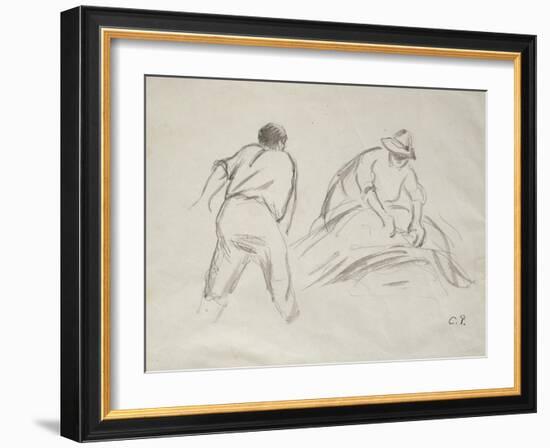 Studies of a Male and a Female Harvester-Camille Pissarro-Framed Giclee Print