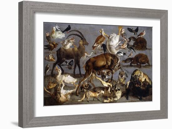 Studies of a Red Deer, an Ibex, a Wild Boar, Three Wolves, Two Beavers, Two Hares, a Fox, Four…-Carl Borromaus Andreas Ruthart-Framed Giclee Print
