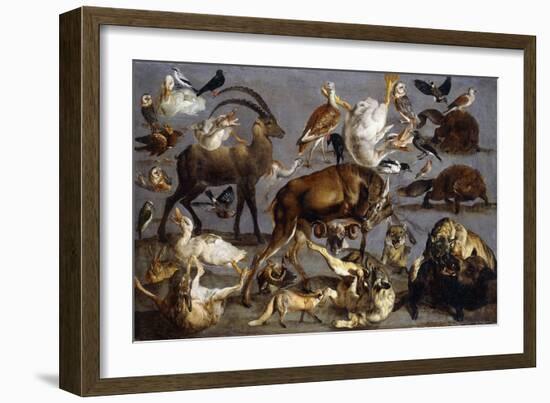 Studies of a Red Deer, an Ibex, a Wild Boar, Three Wolves, Two Beavers, Two Hares, a Fox, Four…-Carl Borromaus Andreas Ruthart-Framed Giclee Print