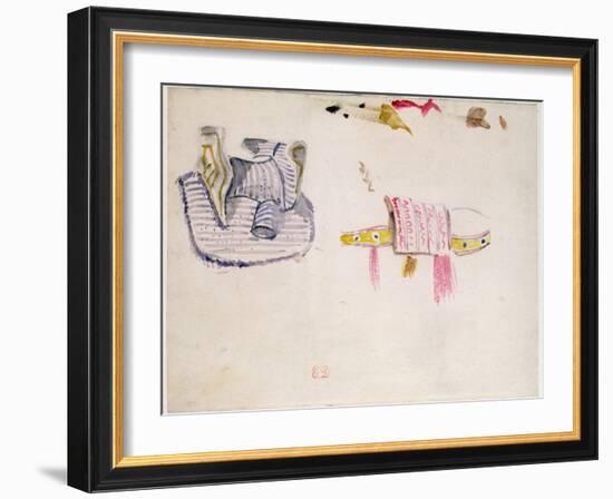 Studies of Arabic Saddles, C.1832 (W/C)-Ferdinand Victor Eugene Delacroix-Framed Giclee Print