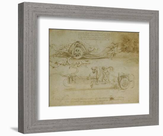 Studies of Assault Wagons Fitted with Scythes-Leonardo da Vinci-Framed Giclee Print
