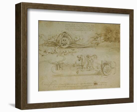 Studies of Assault Wagons Fitted with Scythes-Leonardo da Vinci-Framed Giclee Print