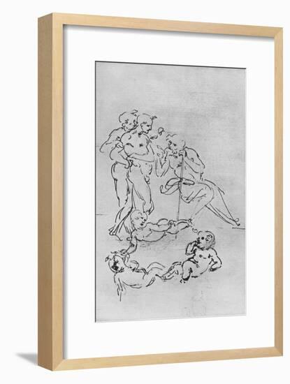 'Studies of Figures and Putti for an Adoration', c1481 (1945)-Leonardo Da Vinci-Framed Giclee Print