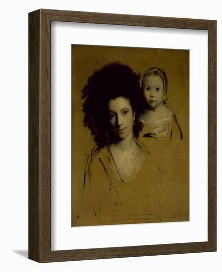 Studies of Georgiana, Duchess of Devonshire and Her Daughter Lady Georgiana Cavendish-Sir Joshua Reynolds-Framed Giclee Print