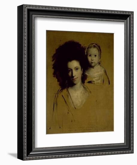 Studies of Georgiana, Duchess of Devonshire and Her Daughter Lady Georgiana Cavendish-Sir Joshua Reynolds-Framed Giclee Print