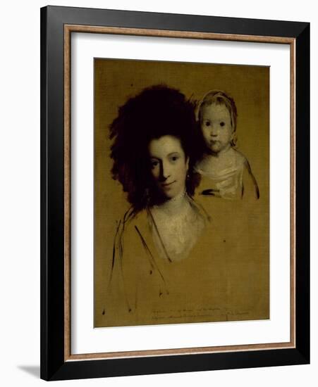 Studies of Georgiana, Duchess of Devonshire and Her Daughter Lady Georgiana Cavendish-Sir Joshua Reynolds-Framed Giclee Print