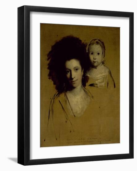 Studies of Georgiana, Duchess of Devonshire and Her Daughter Lady Georgiana Cavendish-Sir Joshua Reynolds-Framed Giclee Print