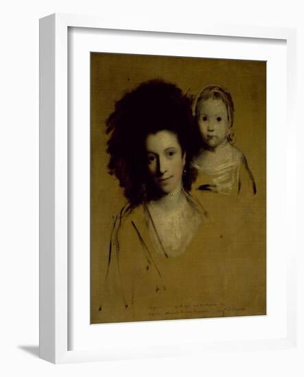 Studies of Georgiana, Duchess of Devonshire and Her Daughter Lady Georgiana Cavendish-Sir Joshua Reynolds-Framed Giclee Print