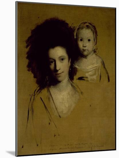 Studies of Georgiana, Duchess of Devonshire and Her Daughter Lady Georgiana Cavendish-Sir Joshua Reynolds-Mounted Giclee Print