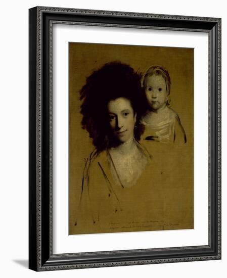 Studies of Georgiana, Duchess of Devonshire and Her Daughter Lady Georgiana Cavendish-Sir Joshua Reynolds-Framed Giclee Print