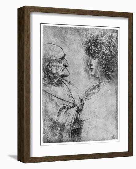 Studies of Heads, C1500-Leonardo da Vinci-Framed Giclee Print