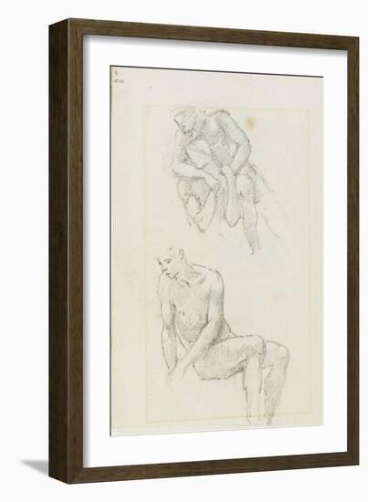 Studies of Male Figures (Recto and Verso), Pages 3 and 4 from a Book of Studies, C. 1880-1890-Edward Burne-Jones-Framed Giclee Print