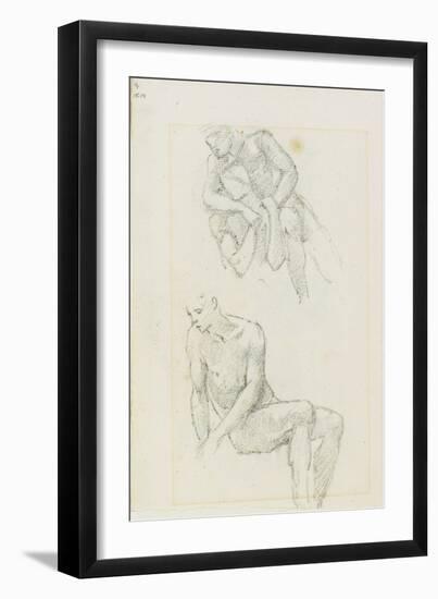 Studies of Male Figures (Recto and Verso), Pages 3 and 4 from a Book of Studies, C. 1880-1890-Edward Burne-Jones-Framed Giclee Print