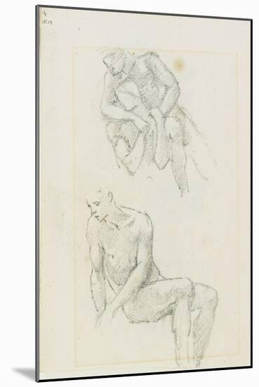 Studies of Male Figures (Recto and Verso), Pages 3 and 4 from a Book of Studies, C. 1880-1890-Edward Burne-Jones-Mounted Giclee Print