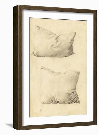 Studies of Pillows (Pencil)-Edward Burne-Jones-Framed Giclee Print