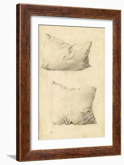 Studies of Pillows (Pencil)-Edward Burne-Jones-Framed Giclee Print