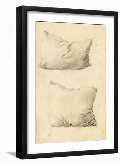 Studies of Pillows (Pencil)-Edward Burne-Jones-Framed Giclee Print