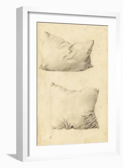 Studies of Pillows (Pencil)-Edward Burne-Jones-Framed Giclee Print