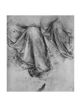 Studies Of The Drapery Of A Figure Seated To The Left C1480
