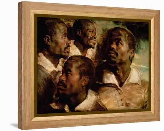 Studies of the Head of a Black Man-Peter Paul Rubens-Framed Premier Image Canvas