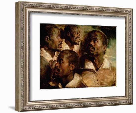 Studies of the Head of a Black Man-Peter Paul Rubens-Framed Giclee Print