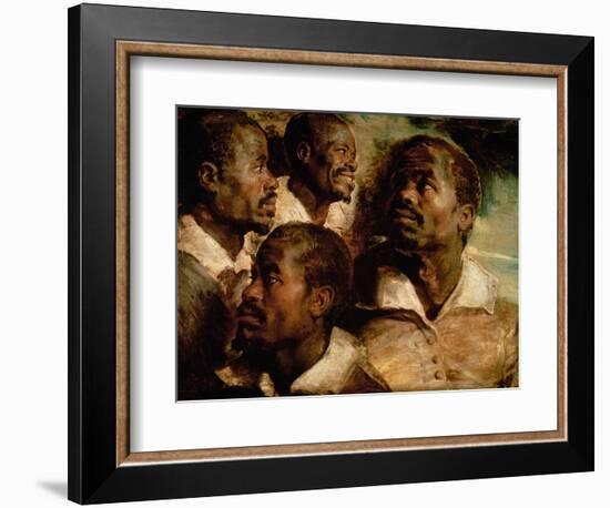 Studies of the Head of a Black Man-Peter Paul Rubens-Framed Giclee Print