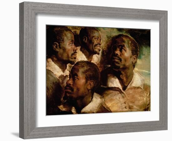 Studies of the Head of a Black Man-Peter Paul Rubens-Framed Giclee Print