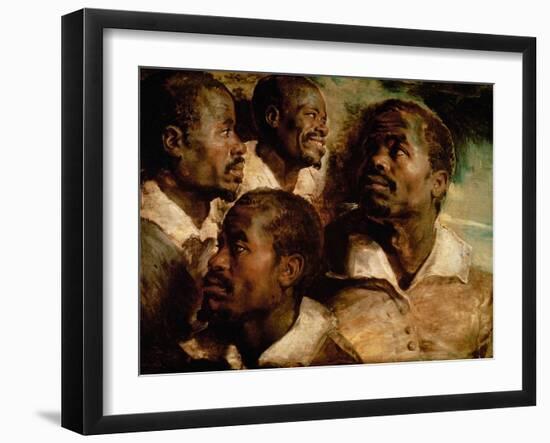 Studies of the Head of a Black Man-Peter Paul Rubens-Framed Giclee Print