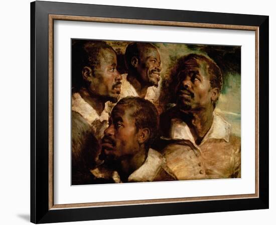 Studies of the Head of a Black Man-Peter Paul Rubens-Framed Giclee Print