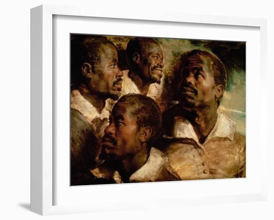 Studies of the Head of a Black Man-Peter Paul Rubens-Framed Giclee Print