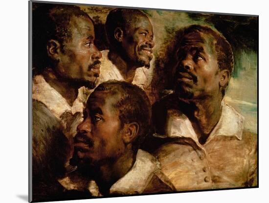 Studies of the Head of a Black Man-Peter Paul Rubens-Mounted Giclee Print