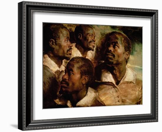 Studies of the Head of a Black Man-Peter Paul Rubens-Framed Giclee Print