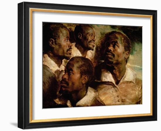 Studies of the Head of a Black Man-Peter Paul Rubens-Framed Giclee Print