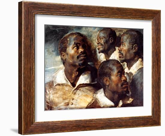 Studies of the Head of a Negro, 17th Century-Peter Paul Rubens-Framed Giclee Print