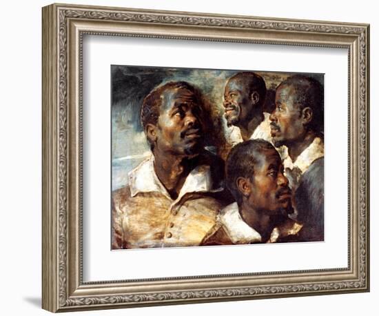 Studies of the Head of a Negro, 17th Century-Peter Paul Rubens-Framed Giclee Print